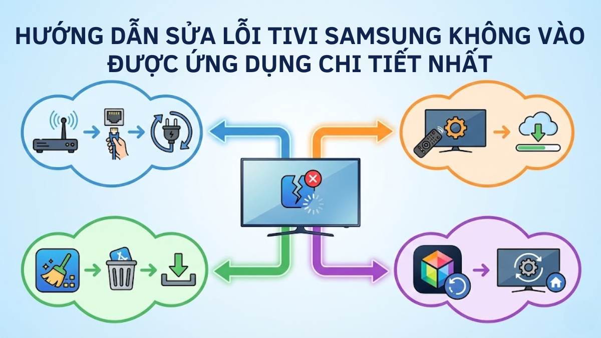 Hướng dẫn sửa lỗi tivi Samsung không vào được ứng dụng chi tiết nhất